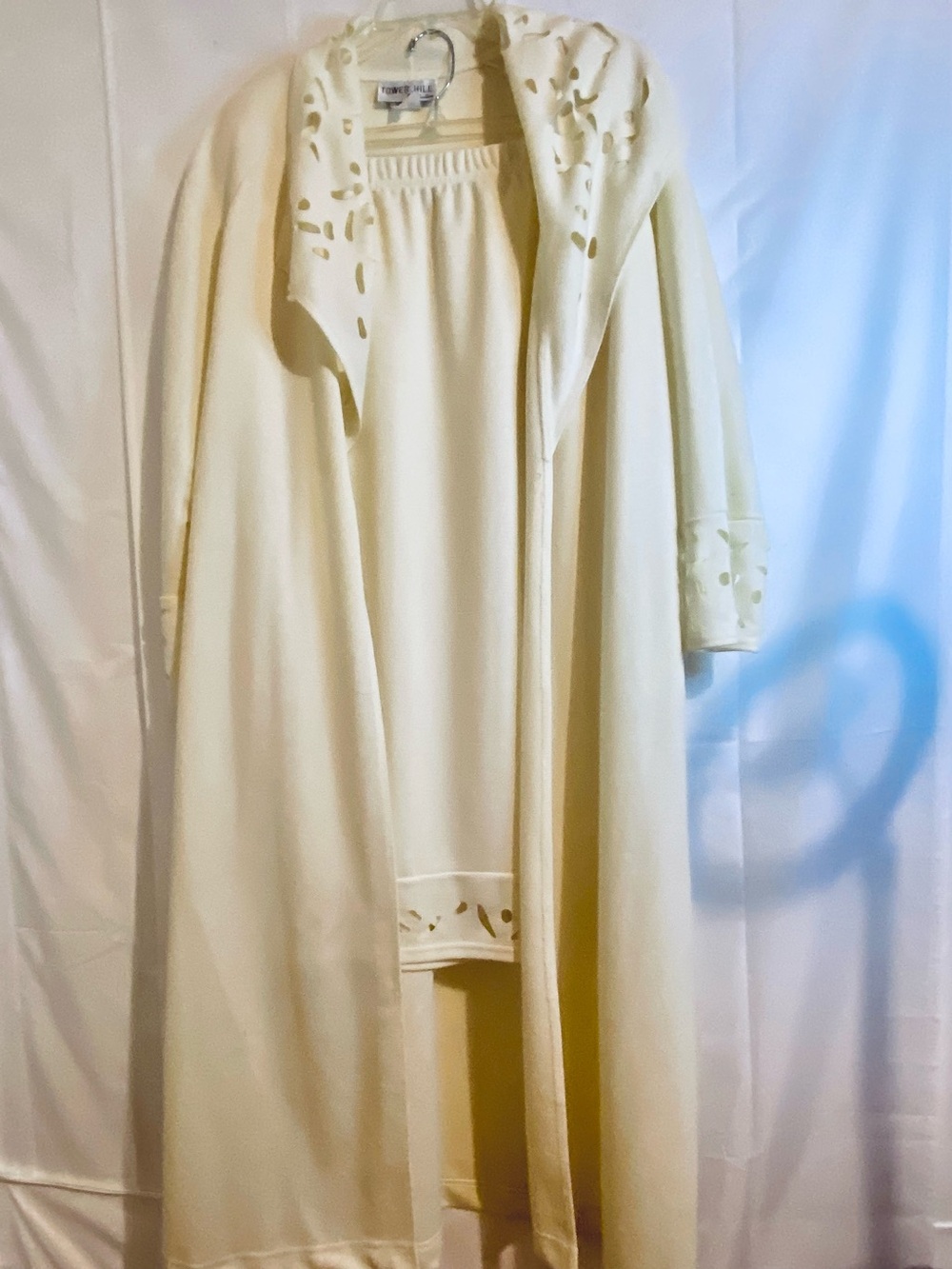 Cream Two-Piece Skirt Set with Decorative Cutouts